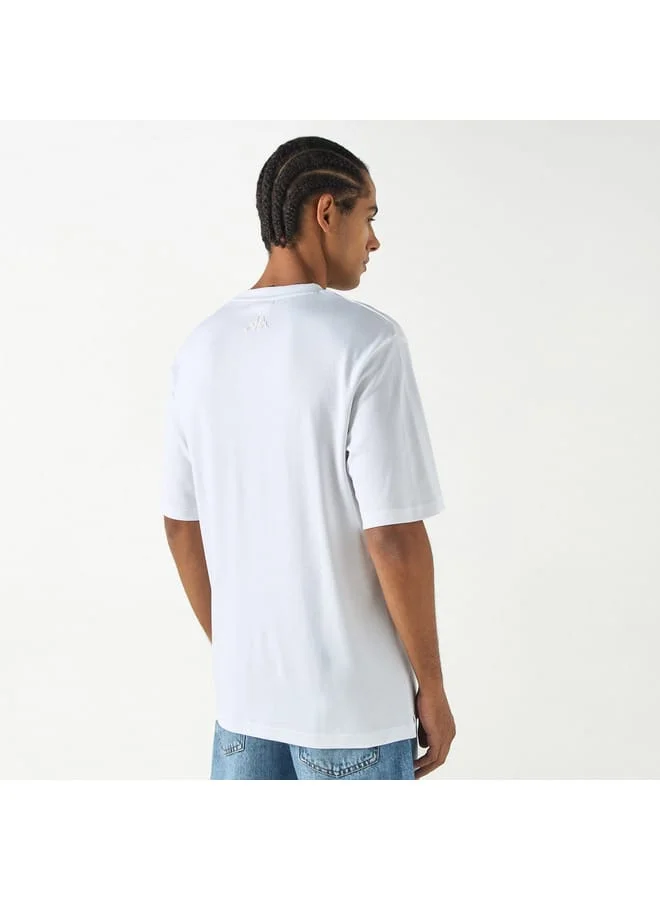 Kappa Kappa Logo Embroidered T-shirt with Short Sleeves and Crew Neck