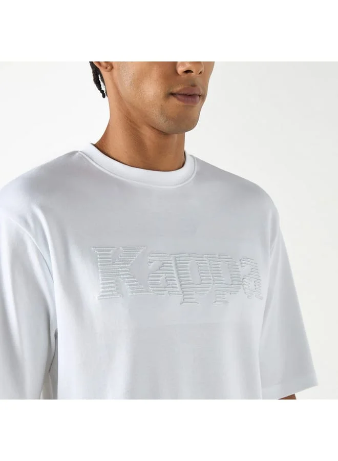 Kappa Kappa Logo Embroidered T-shirt with Short Sleeves and Crew Neck