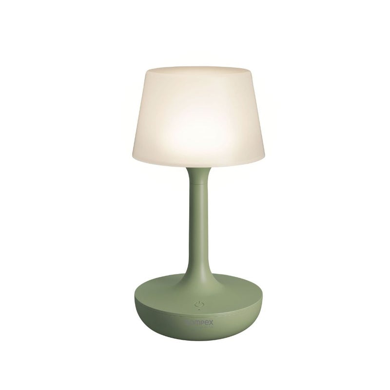 Sompex Ginn Rechargeable Table Lamp | 14 light colours | Stepless dimmable | Dimmer memory function | Indoor & Outdoor | Plastic Material | Battery operated | IP: 44 | 9.4 x 18 cm - Olive Green - Image 1