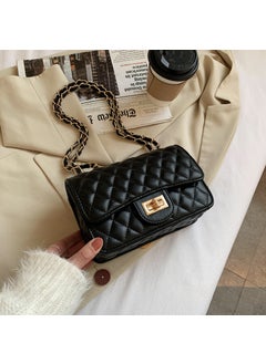 2024 Fashion Mini Bag Ins Korean Chain Shoulder Black/Square Latch