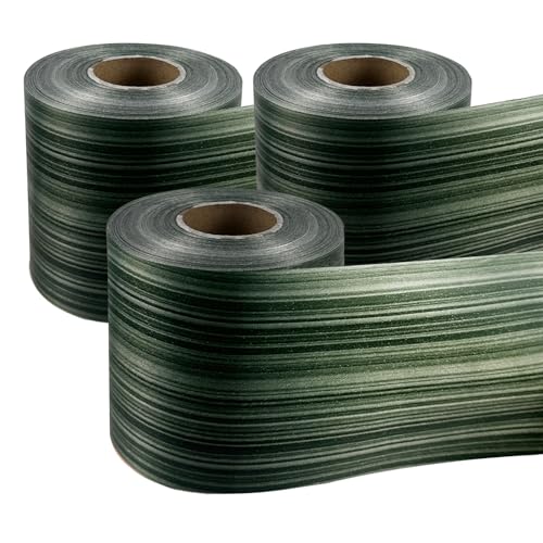 Foxtell 3 Rolls Green Leaf Ribbon - 4 Inches50 Yard Waterproof for Indoor/Outdoor Decoration & Floral Creation - Image 1
