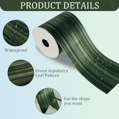 Foxtell 3 Rolls Green Leaf Ribbon - 4 Inches50 Yard Waterproof for Indoor/Outdoor Decoration & Floral Creation - Image 3