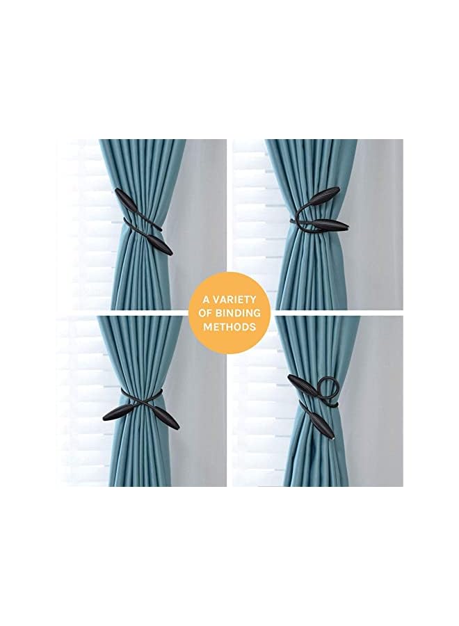 The Bros Curtain Tiebacks, 2 Pack Curtain Tieback Clips, Creative Decorative Window Drape Twist Tie Backs, European Style Modelling Curtain Holders Draperies Holdback for Home and Office (Black)  - Image 4