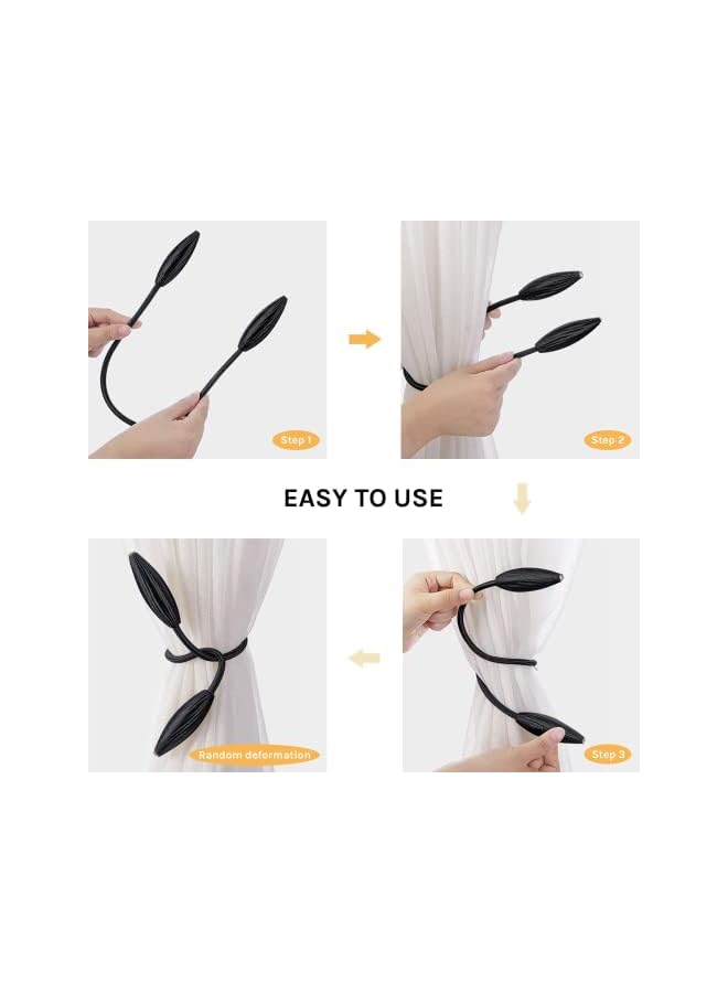 The Bros Curtain Tiebacks, 2 Pack Curtain Tieback Clips, Creative Decorative Window Drape Twist Tie Backs, European Style Modelling Curtain Holders Draperies Holdback for Home and Office (Black)  - Image 5