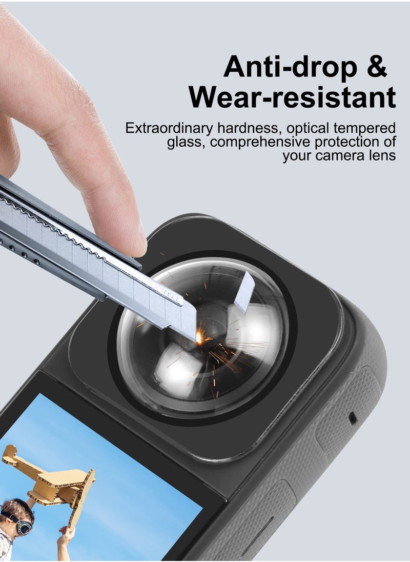 KASTWAVE - Sticky Lens Guard for insta360 x3 Lens Protector Optical Glass Protective Cover for Insta360 X3 Accessories Compatible with All X3 Metal Frames - Waterproof, Anti-Scratch, 9H Hardness - Image 1