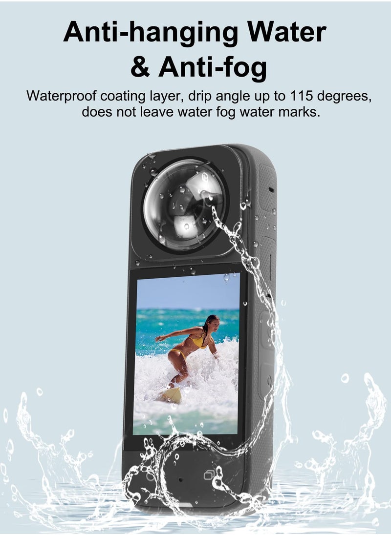KASTWAVE - Sticky Lens Guard for insta360 x3 Lens Protector Optical Glass Protective Cover for Insta360 X3 Accessories Compatible with All X3 Metal Frames - Waterproof, Anti-Scratch, 9H Hardness - Image 1