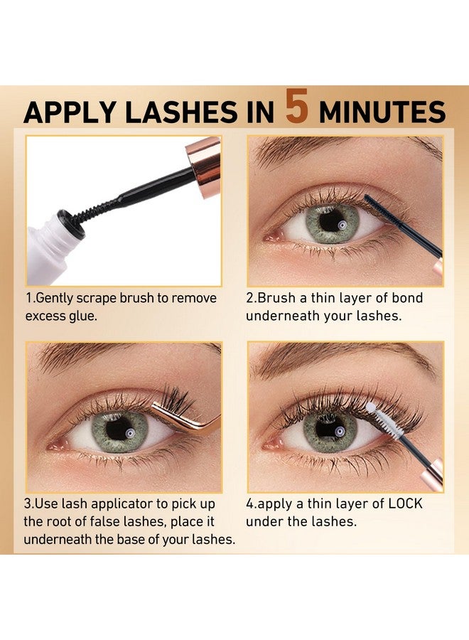 Cluster Eyelash Extensions 192 Pcs Cluster Lashes Wispy Diy Individual Lashes Cluster Super Thin Band Eyelash Clusters Soft Mink False Eyelashes Mixed Tray