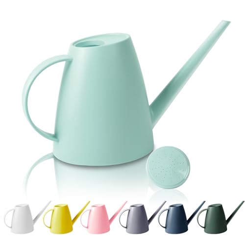 Etarewilt Watering Can for Indoor Outdoor Plants, Modern Small Watering Cans with Removable Nozzle, Long Spout Watering Can for Indoor Bonsai Plants Garden Flowers 1/2 Gallon 1.8L 60OZ (Green) - Image 1