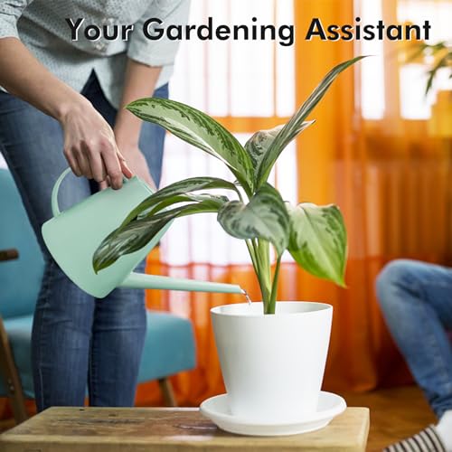 Etarewilt Watering Can for Indoor Outdoor Plants, Modern Small Watering Cans with Removable Nozzle, Long Spout Watering Can for Indoor Bonsai Plants Garden Flowers 1/2 Gallon 1.8L 60OZ (Green) - Image 3