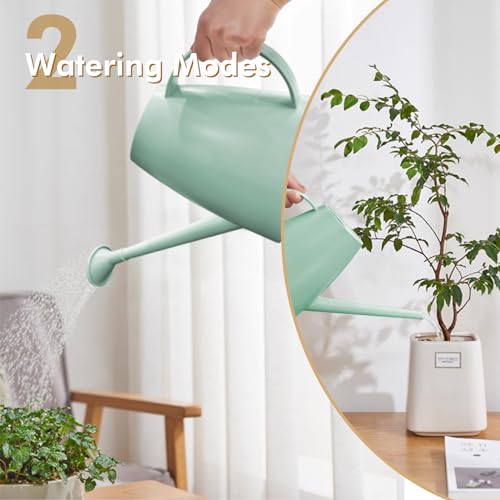 Etarewilt Watering Can for Indoor Outdoor Plants, Modern Small Watering Cans with Removable Nozzle, Long Spout Watering Can for Indoor Bonsai Plants Garden Flowers 1/2 Gallon 1.8L 60OZ (Green) - Image 2