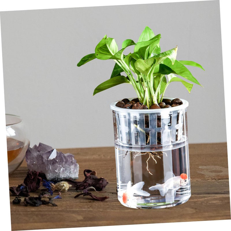 Hydroponic Tank Medium Plastic Aquarium Vase 15X12X12CM For Small Fish Breeding Desktop Decoration And Planting Easy To Maintain - Image 5