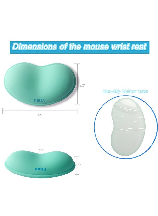 BRILA Ergonomic Silicone Mouse Wrist Rest, Cooling Silica Gel PU Leather Mouse Wrist Support Pad for Office Work and Laptop Computer Gaming (Aquamarine Leather) - Image 5