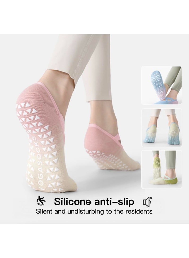 6 Pairs Pilates Socks for Women – Non-Slip Grip Socks for Yoga, Barre, Hospital, Dance, Barefoot - Image 5