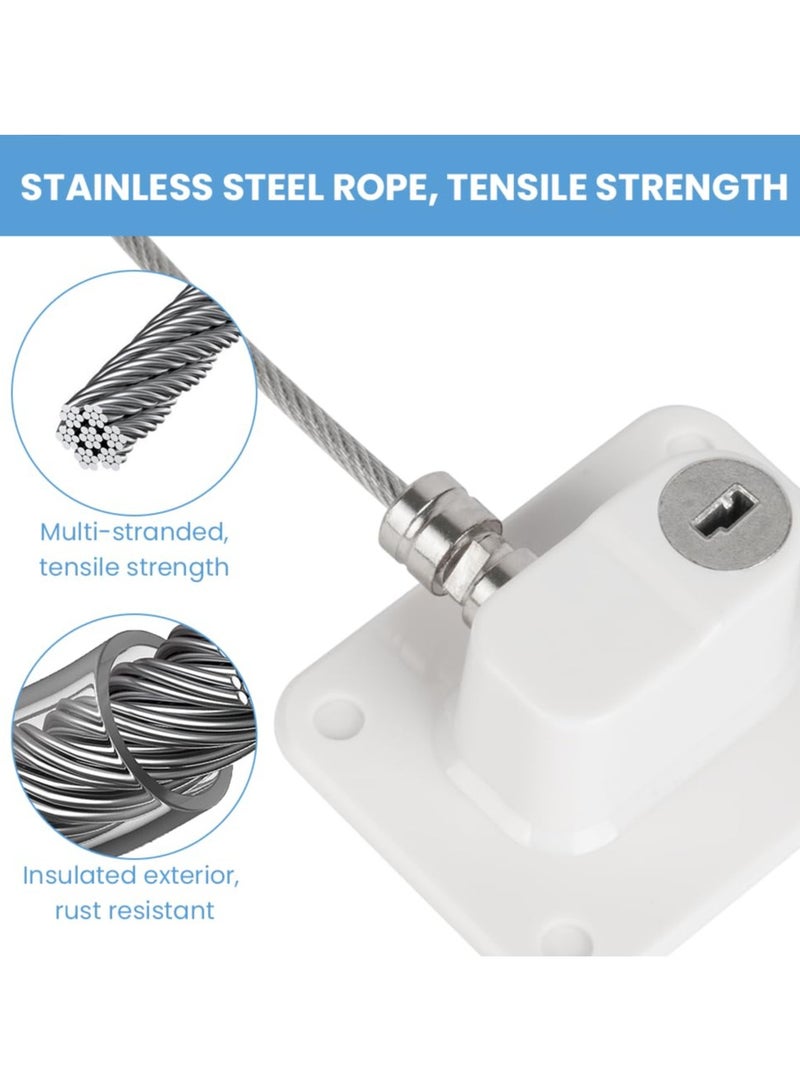 Fasola Refrigerator Lock , Fridge Lock with Silicone Wire Protection Fridge Locks for Kids Easy to Use and Install Fridge Locks with Key Surface-Friendly Freezer Lock(White) - Image 4