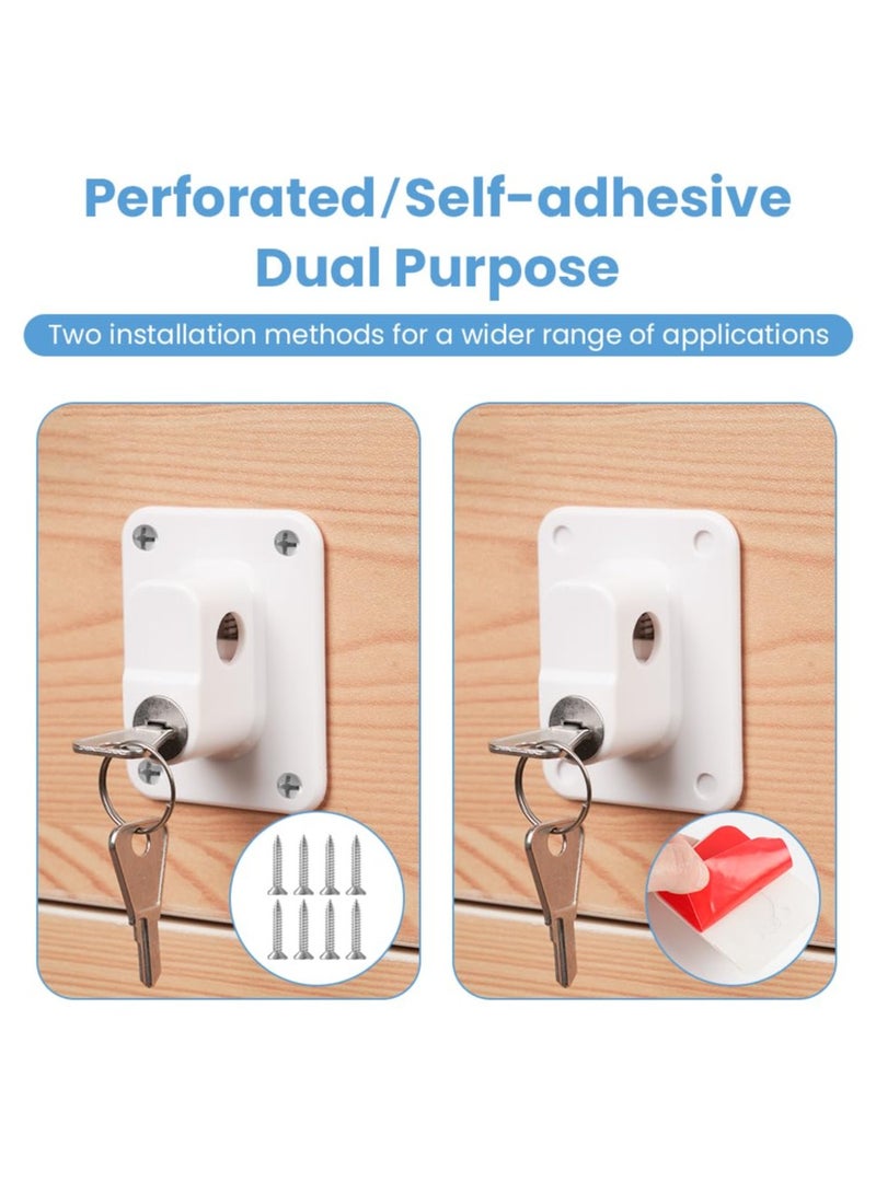 Fasola Refrigerator Lock , Fridge Lock with Silicone Wire Protection Fridge Locks for Kids Easy to Use and Install Fridge Locks with Key Surface-Friendly Freezer Lock(White) - Image 5