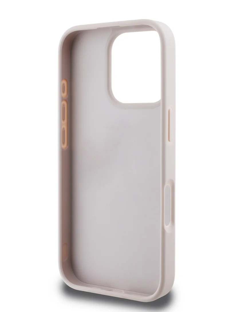 GUESS PU Hard Case with BIG LOVE GUESS Logo for iPhone 16 Pro Max/ Slim Profile/ Easy Snap-On/ Comfortable Grip - Pink