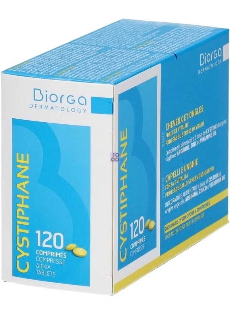Biorga Cystiphane Hair & Nail Supplement: L-Cystine, Zinc, B6 Tablets, 120 Count Pack of 3 - Image 2