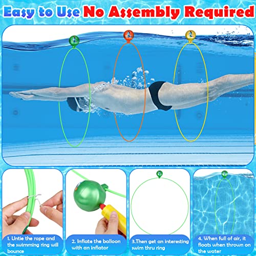 Cludoo Pool Diving Swim Thru Rings Toys for Kids High Stability No Assembly Required Pool Toy Swim Hoops Underwater Swim Thru Diving Ring Water Training Sports for Ages 456789101112 Kids Teens - Image 5
