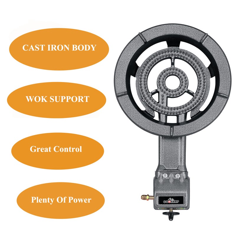 COOKAMP Propane Burner, Low Pressure Single Burner Camping Stove With Regulator And Hose,Portable Gas Stove For Camping Outdoor Cooking SH80 (SH80) - Image 2