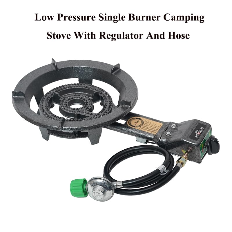 COOKAMP Propane Burner, Low Pressure Single Burner Camping Stove With Regulator And Hose,Portable Gas Stove For Camping Outdoor Cooking SH80 (SH80) - Image 4