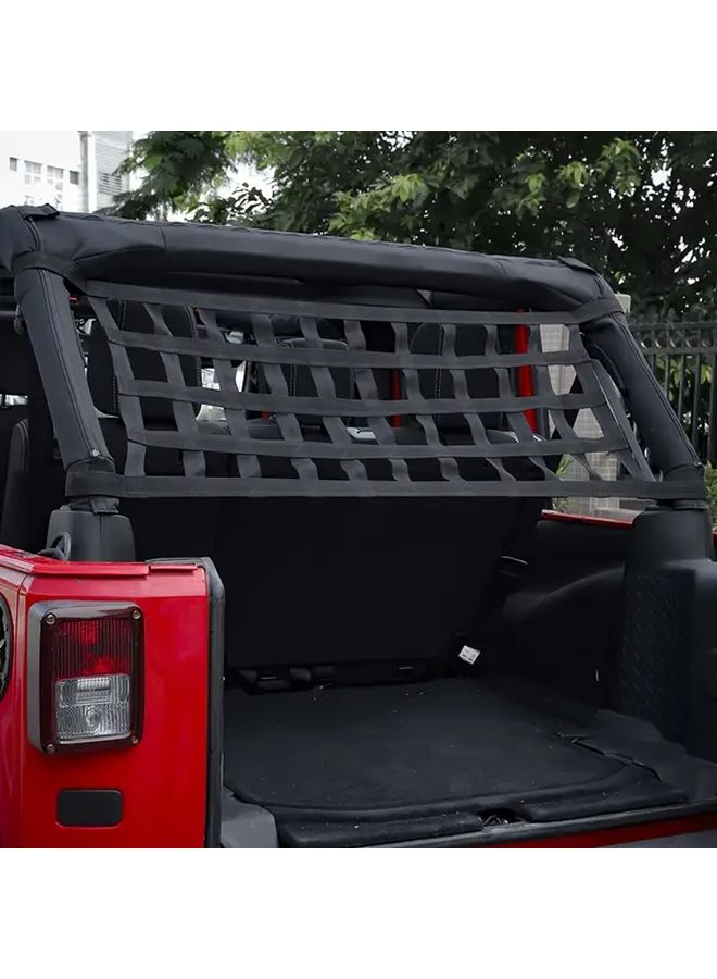 Red Nylon Car Roof Storage Net For Jeep Wrangler TJ JK JL Durable Weave Design - Image 4