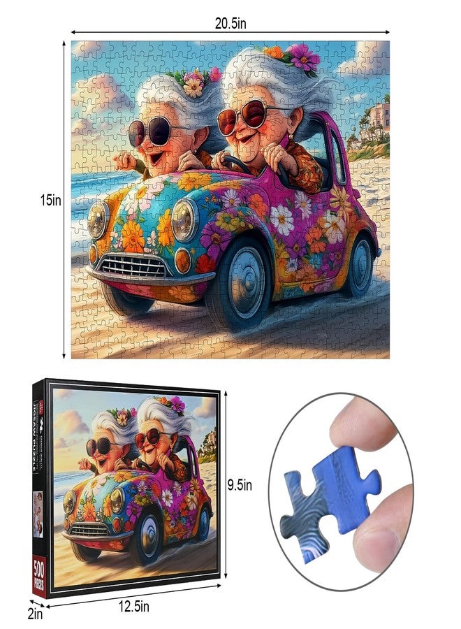 Lirches 500pcs Happy Grandma Paper Puzzle - Large Puzzle Toy Adult Game Gift - Family Interactive Game Puzzle DIY Home Decoration Brain Challenge Gift - Image 2