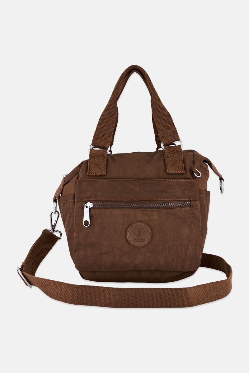 I Love Fashion Women Brand Logo Handbag, Brown  - Image 1