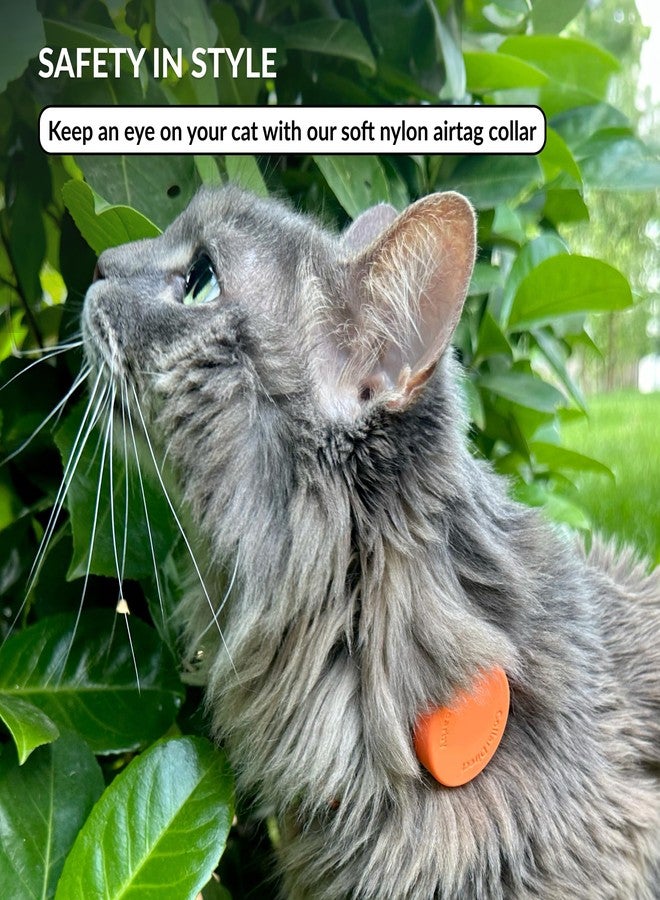 CollarDirect Airtag Cat Collar - Breakaway Nylon Collar with Airtag Holder and Pet Tag for Kittens to Big Cats (Orange, XS) - Image 2