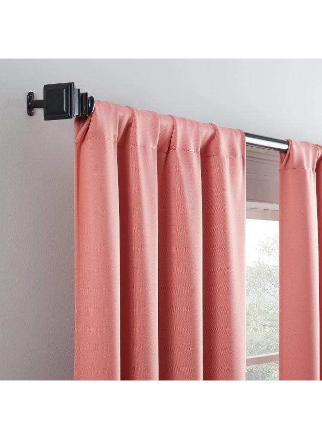 ECLIPSE Blackout Curtains for BedroomDarrell 37 x 84 Insulated Darkening Single Panel Rod Pocket Window Treatment Living Room Coral - Image 4
