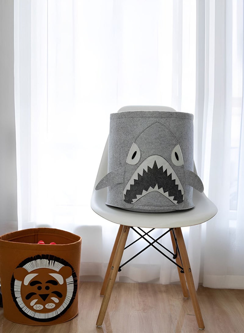 سلة فelt قابلة للطي بتصميم حيوانات ثلاثية الأبعاد لحل تخزين أنيق للملابس وسلة غسيل وألعاب وديكور غرفة الأطفال والنوم - Image 3