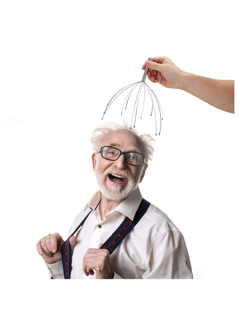 إكسفور أداة تدليك الظهر من خشب البامبو (قطعتان) ، مدلك فروة الرأس ، بخاخ تدليك الرأس باليد (4 قطع) - Image 2