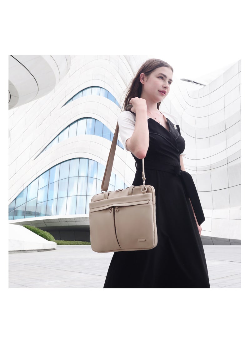 Chantria Durable Laptop Bag Water Resistant Premium Women’s Hand Bag with Multifunctional Compartment with Multiple Pockets for Casual/Work/College/ School, CB00773-Khaki  - Image 4