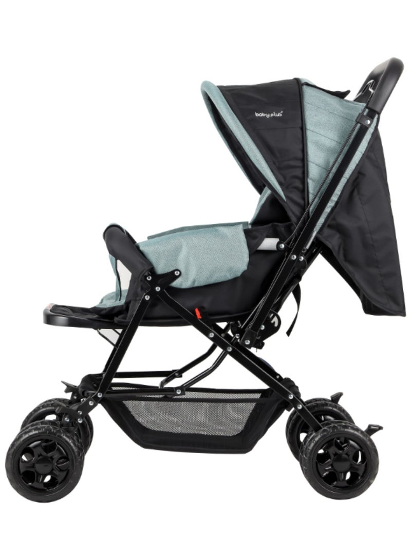 BABY PLUS BABY PLUS Lightweight Travel Stroller (Green) – Ultra‑Compact, Foldable, All‑Terrain Wheels, Sun Canopy | Newborn to Toddler (0–3 Years) - Image 2