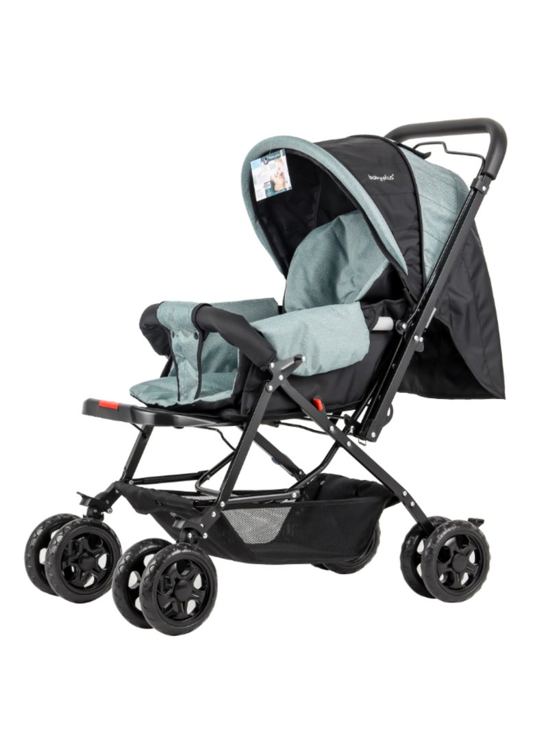 BABY PLUS BABY PLUS Lightweight Travel Stroller (Green) – Ultra‑Compact, Foldable, All‑Terrain Wheels, Sun Canopy | Newborn to Toddler (0–3 Years) - Image 1