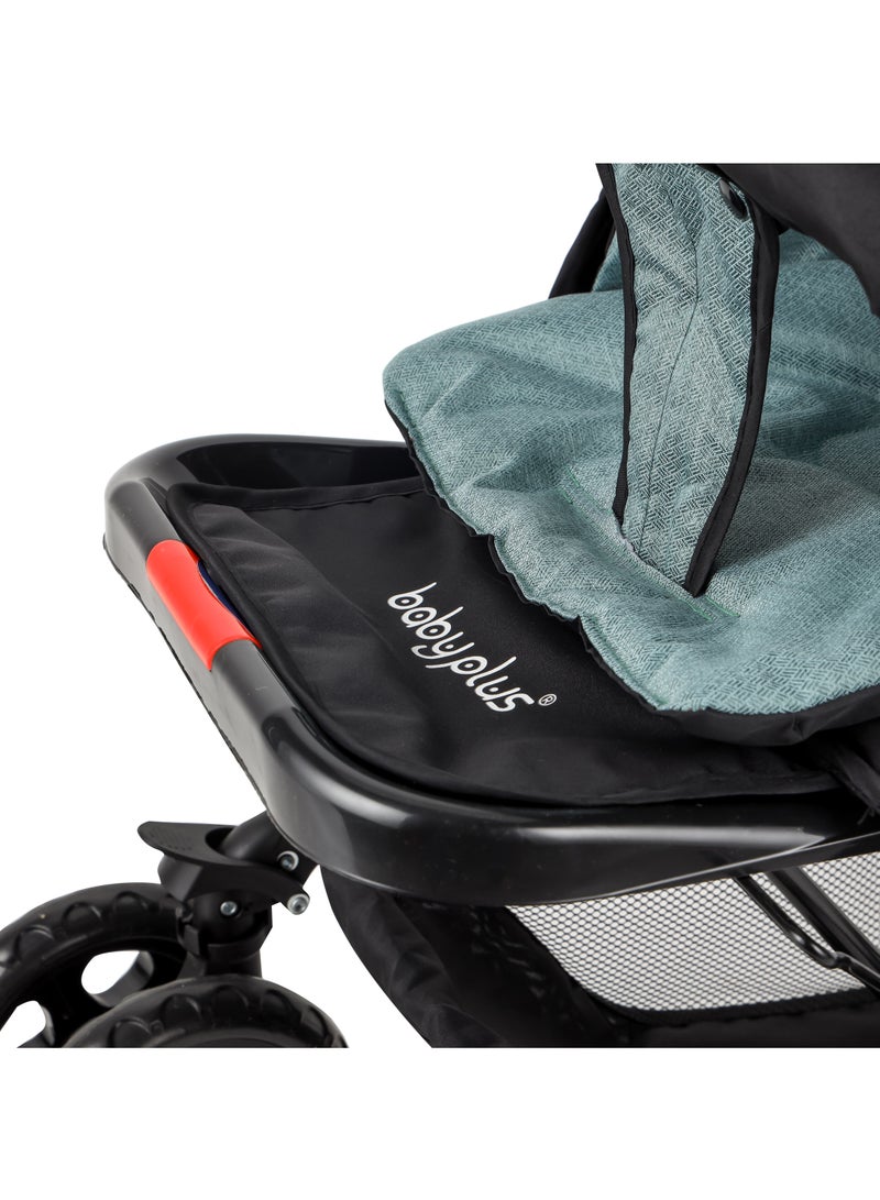 BABY PLUS BABY PLUS Lightweight Travel Stroller (Green) – Ultra‑Compact, Foldable, All‑Terrain Wheels, Sun Canopy | Newborn to Toddler (0–3 Years) - Image 4