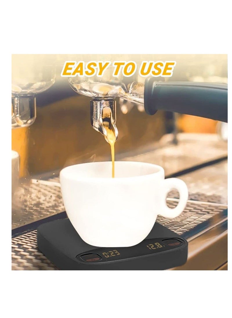 SYOSI - Digital Kitchen Scales, 2kg0.1g Precision Pour Over Drip Coffee Scale Multifunctional USB Cooking Food Scale with 4 Working Modes Timer LCD Backlit Tare Function Silicone Mat for Home Office - Image 1