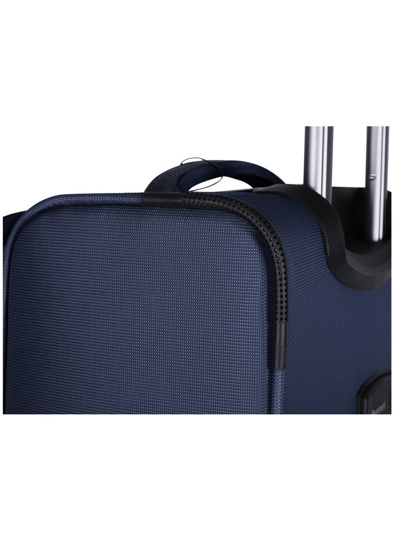 eminent - Unisex Soft Travel Bag Large Luggage Trolley Polyester Lightweight Expandable 4 Double Spinner Wheeled Suitcase with 3 Digit TSA lock E788 Navy Blue - Image 1