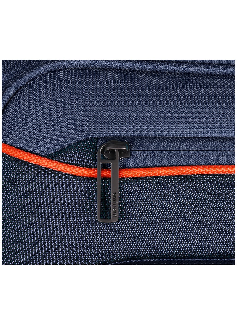 eminent - Unisex Soft Travel Bag Large Luggage Trolley Polyester Lightweight Expandable 4 Double Spinner Wheeled Suitcase with 3 Digit TSA lock E788 Navy Blue - Image 1