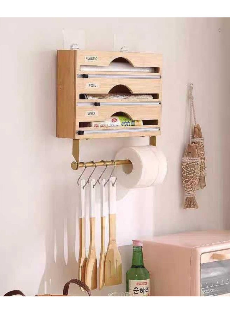 حامل رقائق رباعي من خشب الخيزران - Image 1