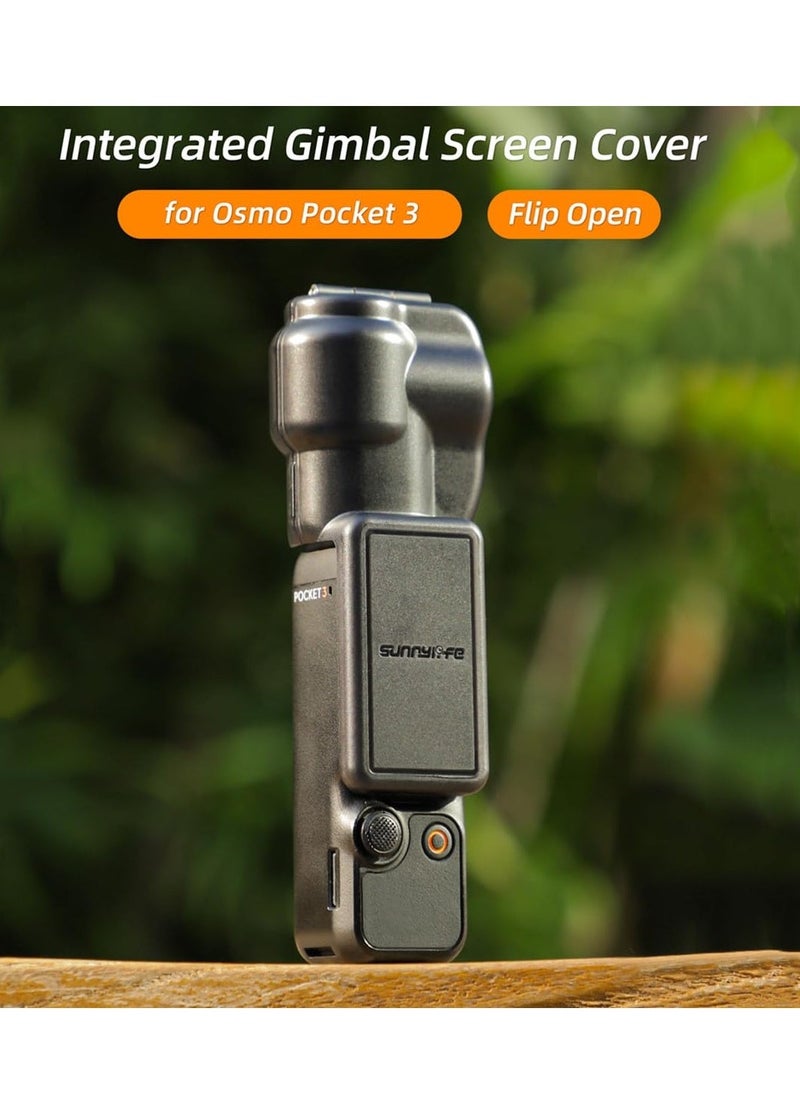 Lens Cover for DJI Osmo Pocket 3, 2-in-1 Flip-Open Protective Lens Cap&Screen Protector, Scratch - Resistant Protective Sleeve for DJI Pocket 3 Accessories (Black) - Image 2