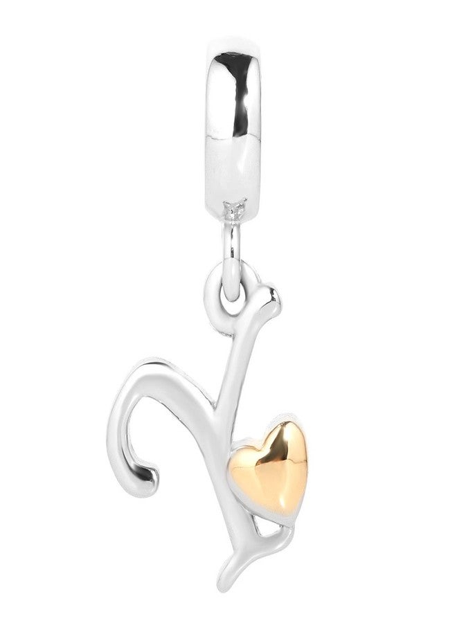 QueenCharms Initial A-Z Letter Charm Golden Heart Alphabet Dangle Beads for Bracelets & Necklaces (Y) - Image 2
