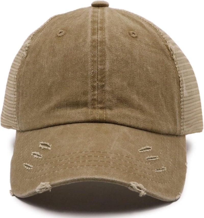 ProMindFun Womens Pony Hat High Ponytail Baseball Cap Girls Messy Bun Caps Camouflage Trucker Bad Hair Day Adjustable Dad Hat - Image 4
