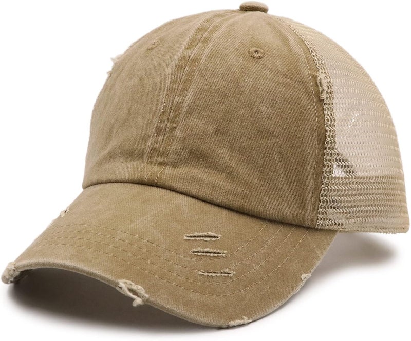 ProMindFun Womens Pony Hat High Ponytail Baseball Cap Girls Messy Bun Caps Camouflage Trucker Bad Hair Day Adjustable Dad Hat - Image 2