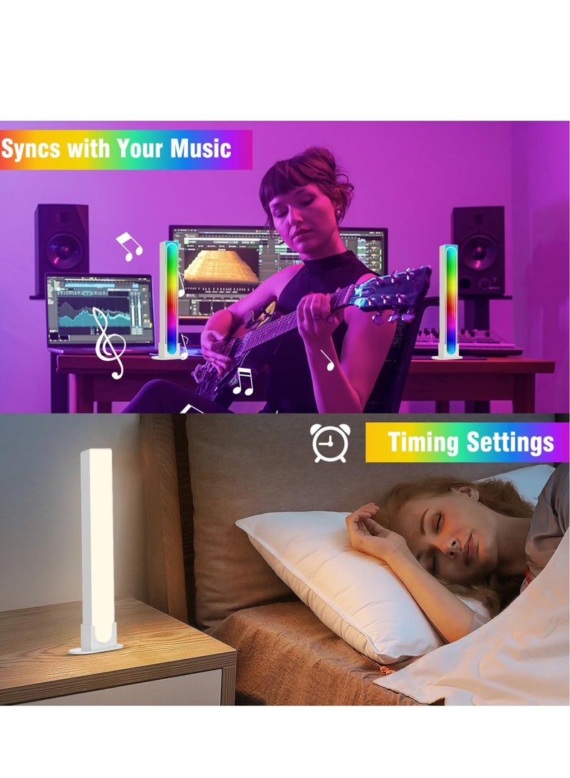 Excefore شريط إضاءة الألعاب LED (2 قطعة)، إضاءة محيطية للتلفاز والألعاب، مصباح إضاءة خلفي للتلفاز مع تحكم عبر التطبيق/تصميم ذاتي/توقيت/تزامن موسيقي، شريط ضوء RGB ذكي لتدفق الإضاءة للتلفاز، الكمبيوتر، الألعاب، السيارة، المكتب، الغرفة - Image 2