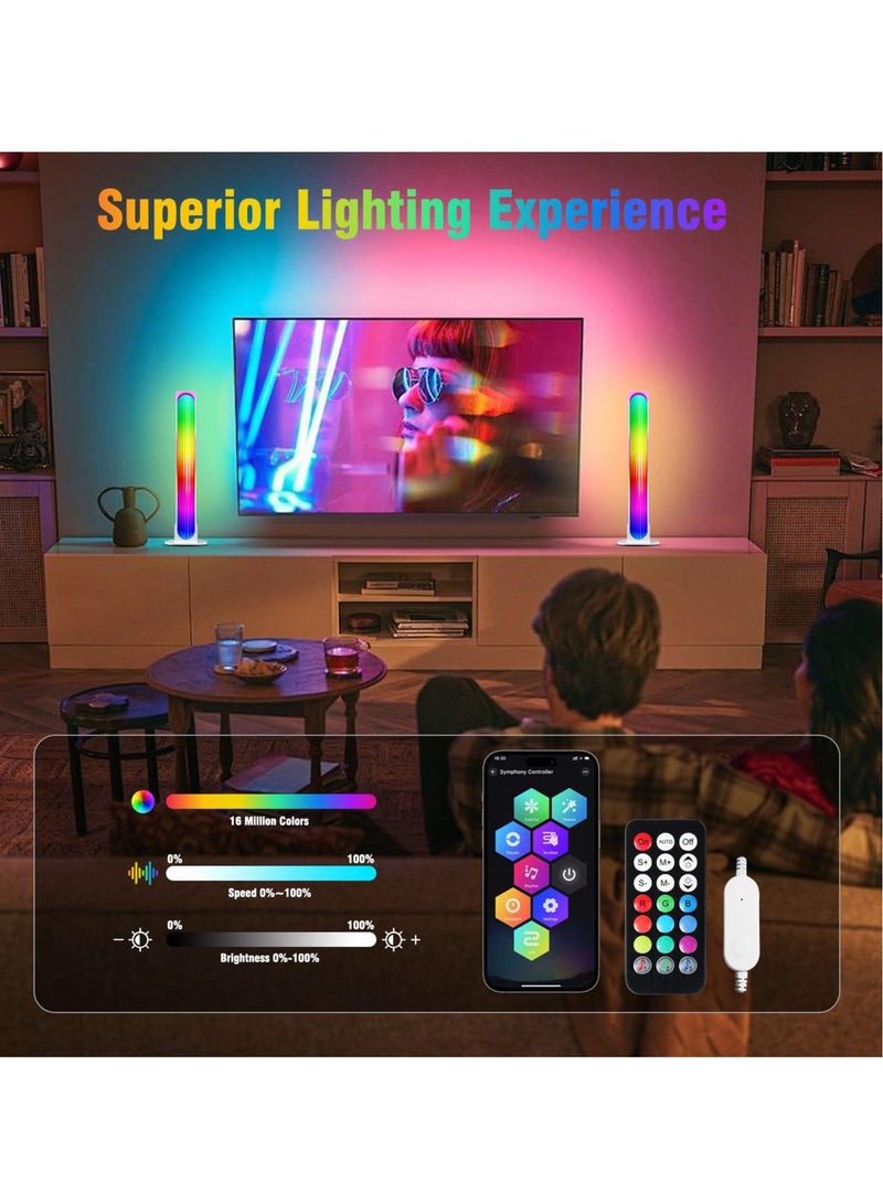 Excefore شريط إضاءة الألعاب LED (2 قطعة)، إضاءة محيطية للتلفاز والألعاب، مصباح إضاءة خلفي للتلفاز مع تحكم عبر التطبيق/تصميم ذاتي/توقيت/تزامن موسيقي، شريط ضوء RGB ذكي لتدفق الإضاءة للتلفاز، الكمبيوتر، الألعاب، السيارة، المكتب، الغرفة - Image 5