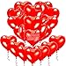 kortes Red Heart Balloons 50Pcs 18inch Foil Heart Balloon Valentine Day Balloons Room Decorations Kit Party Props Decor Love Balloons Red Valentines Day Heart Balloons - Image 3