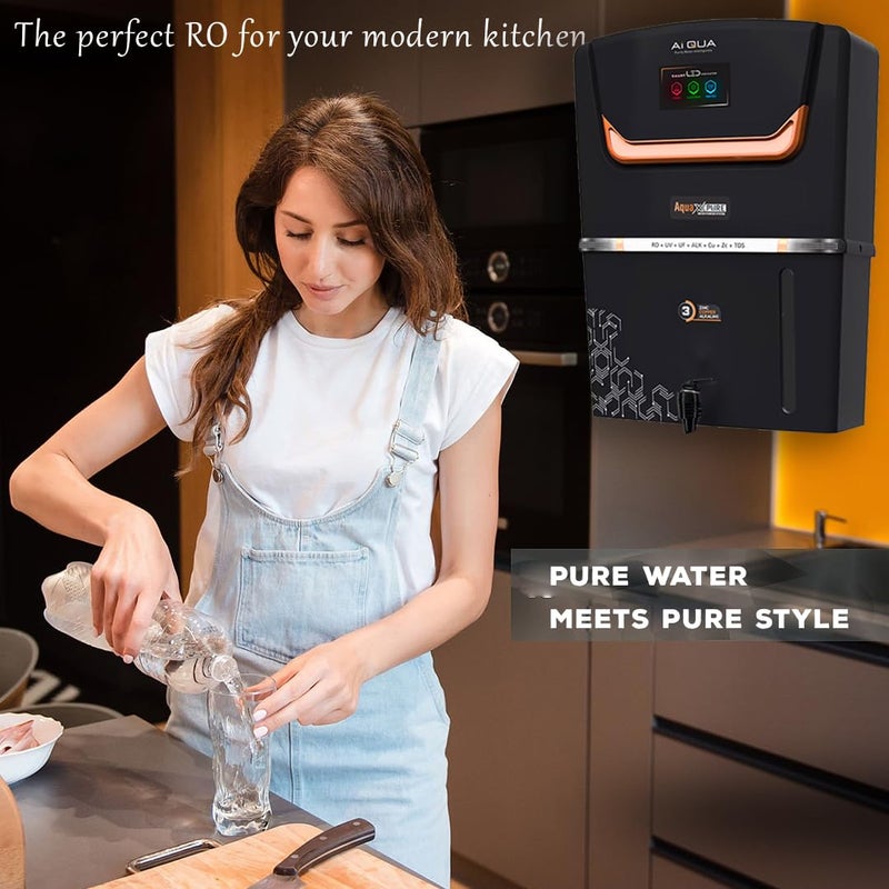 MCLORD AquaXpure Ro water Purifier with Smart LED Indicators. 9 Stages Purification. Advance MTDS and HTDS Membrane, Suitable for all type water with1 Year Warranty. (AQUA AI BLACK) - Image 2
