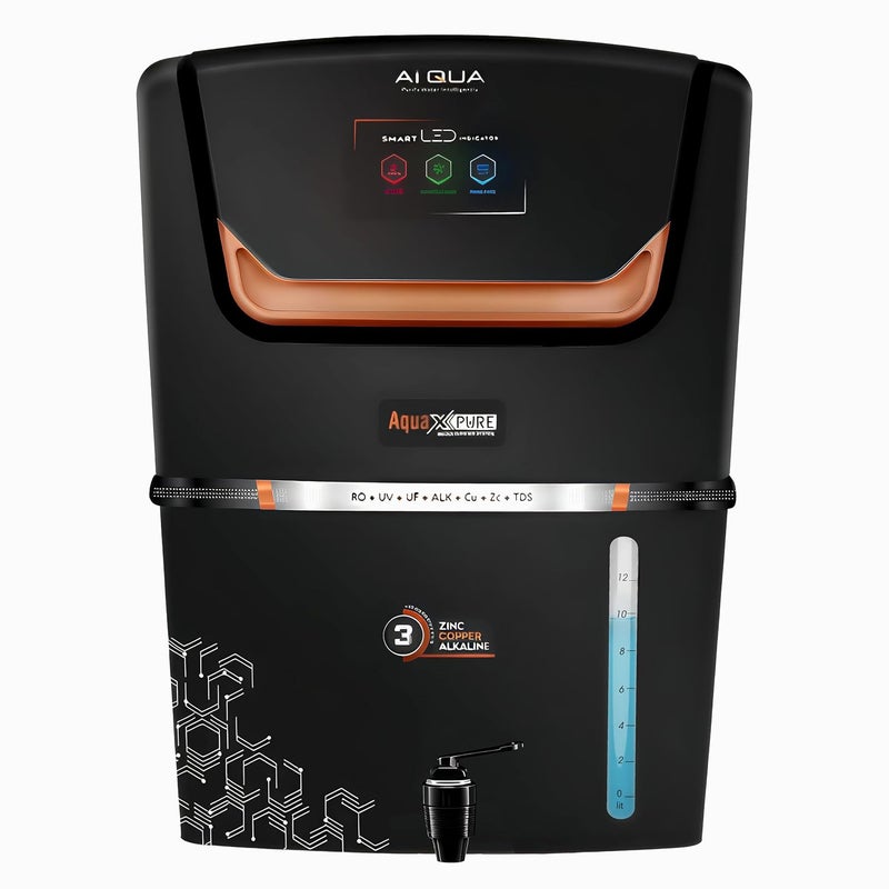 MCLORD AquaXpure Ro water Purifier with Smart LED Indicators. 9 Stages Purification. Advance MTDS and HTDS Membrane, Suitable for all type water with1 Year Warranty. (AQUA AI BLACK) - Image 1
