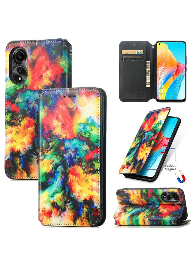 اس-توب جراب لهاتف OPPO A78 4G CaseNeo جراب هاتف جلدي مغناطيسي ملون - Image 1