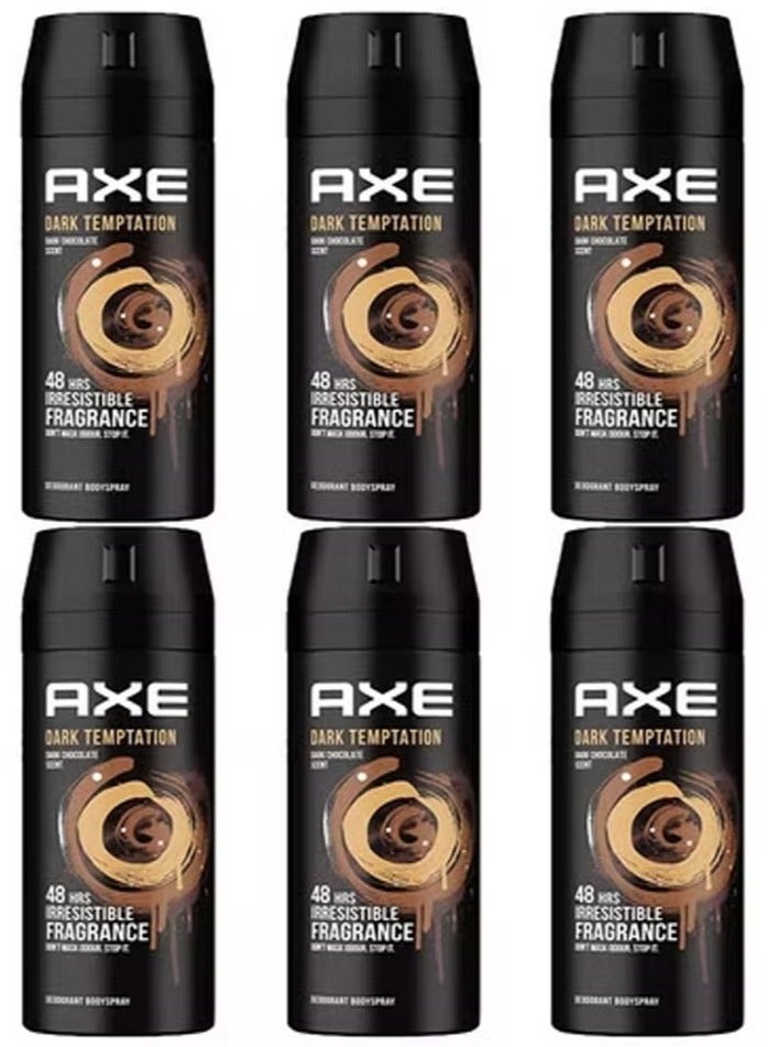 Axe Dark Temptation Deodorant Body Spray For 48H 6 x 150ml - Image 2